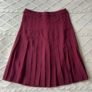 BCBGMaxAzria Burgundy Pleated Skirt